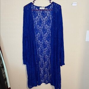 Star Vixen Royal Blue Lace kimono/open front cardigan